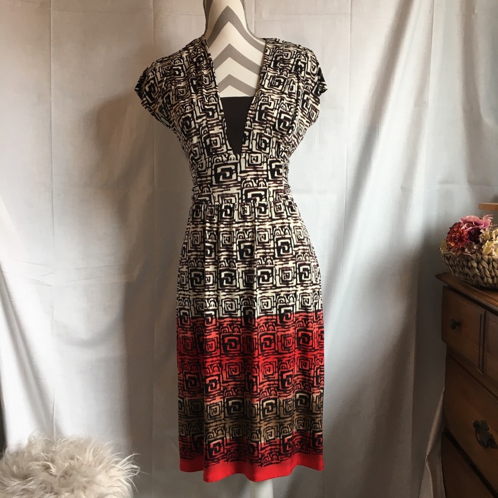 AA Studio Women’s Brown Red Dress